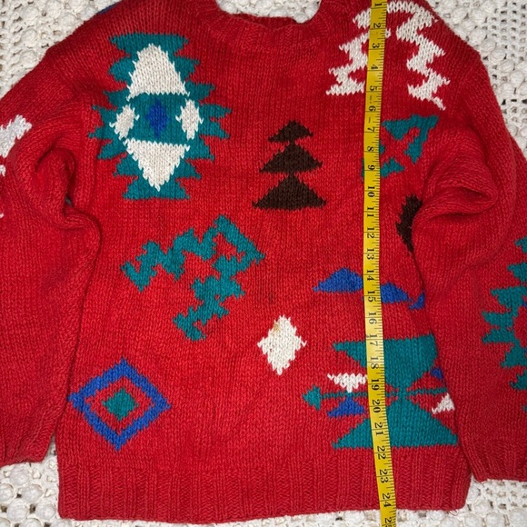 Li 2 Wear vintage Red Patterned Sweater - Picture 8 of 8